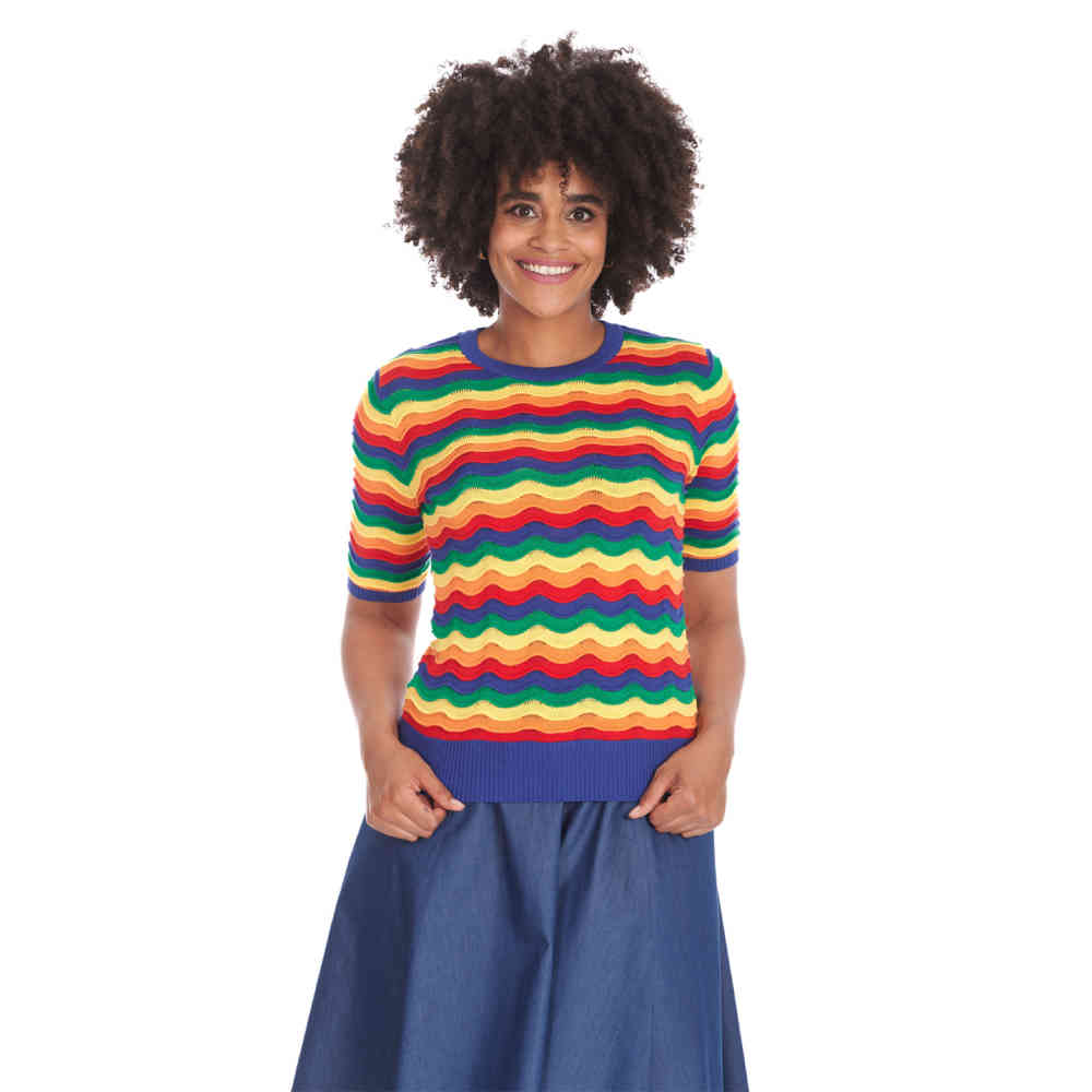 Banned - Rainbow Waves Strick pullover - Mehrfarben